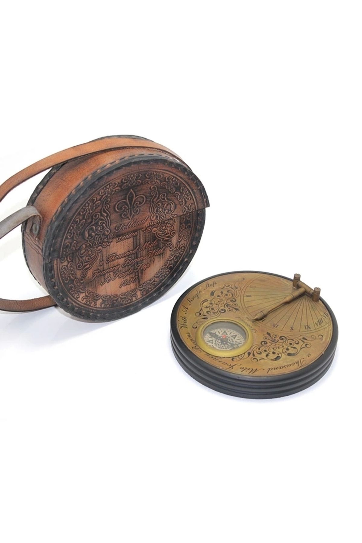 Generic Deri Kılıflı Pirinç Pusula 15751a