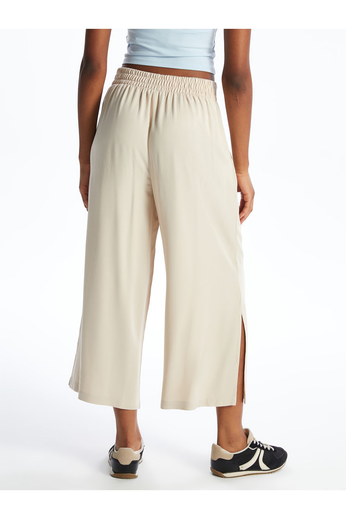 LC Waikiki-Women's Linen Blended Pants with Elastic Waist 6