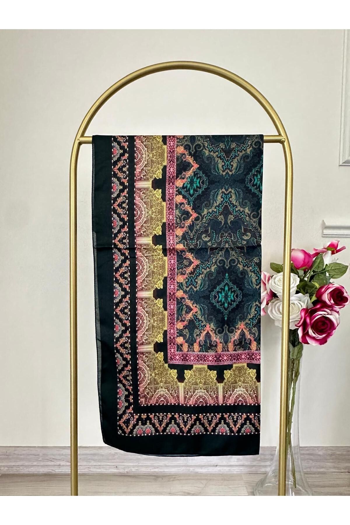 Shawl Passion Retro Desen Pamuk Şal Yeşil