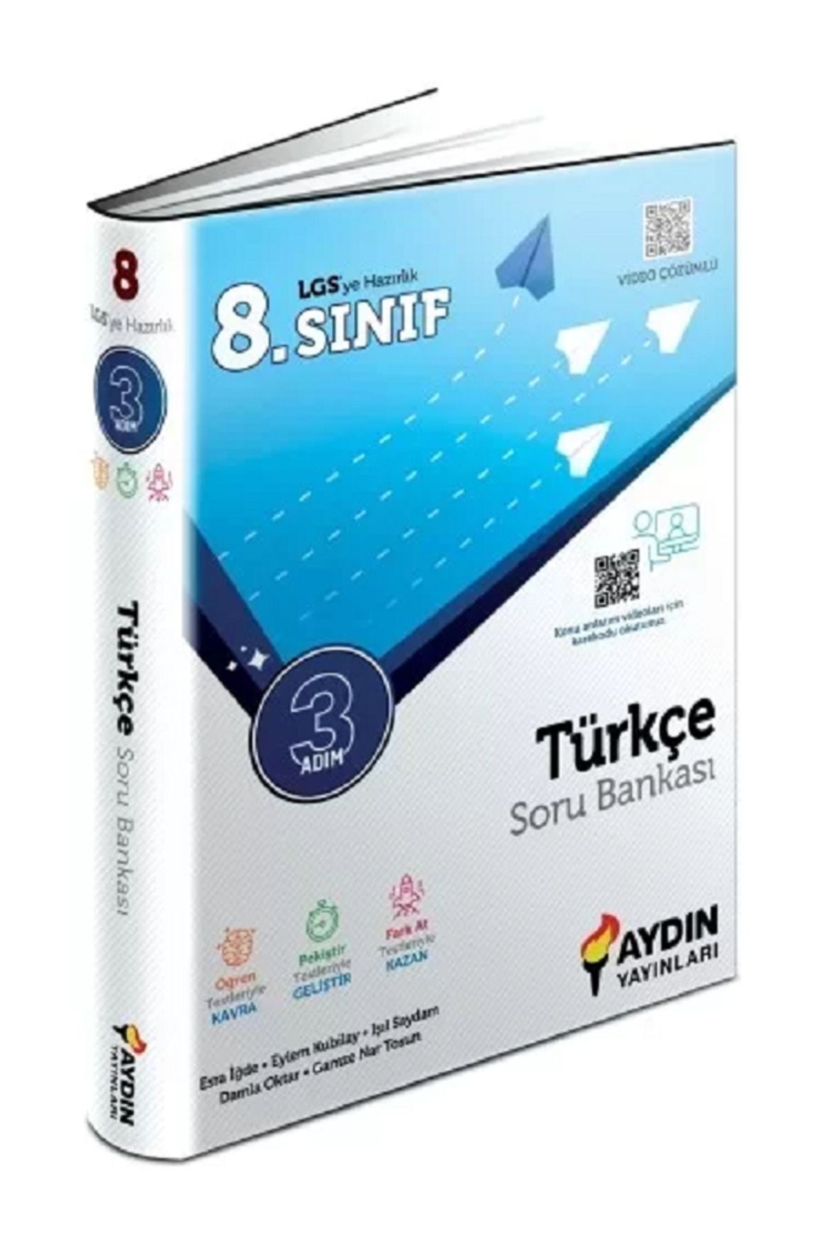 Evrensel İletişim Yayınları 8.Sınıf Aydın Yay. TÜRKÇE Üç Adım Soru Bankası / Öğren Pekiştir Fark At / Video Çözüm