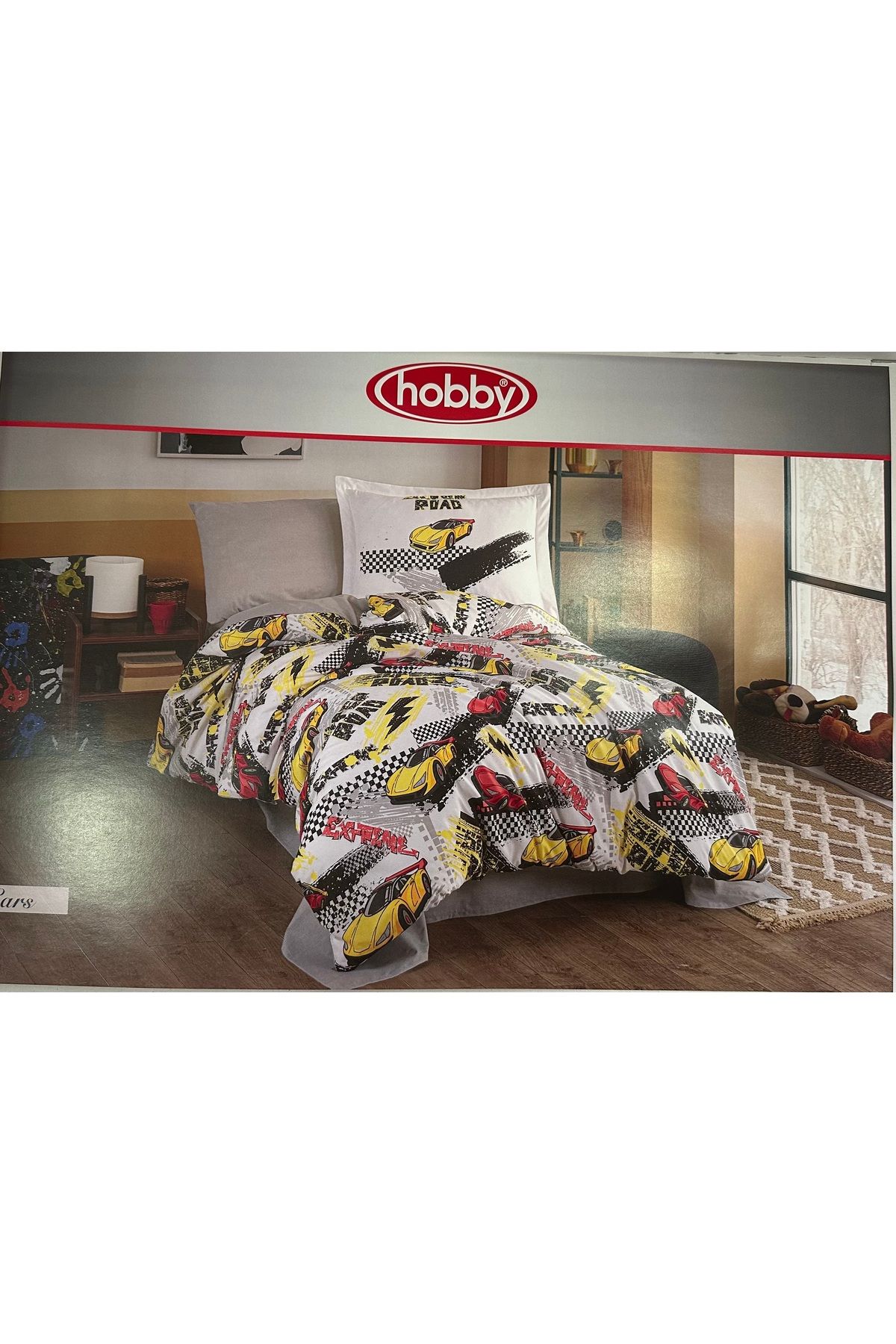 Hobby home collection Hobby Tek Kişilik Ranforce Nevresim Takımı Cars Kırmızı