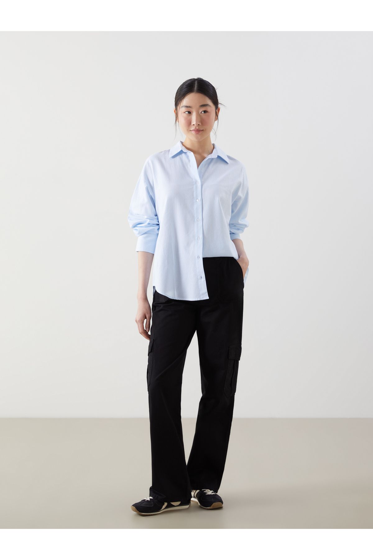LC Waikiki Standart Fit Gabardin Kadın Kargo Pantolon