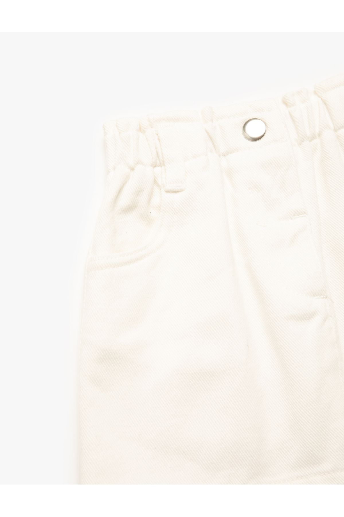 Koton-Mini Skirt with Snap Button Detail, Elastic Waist and Pockets 3