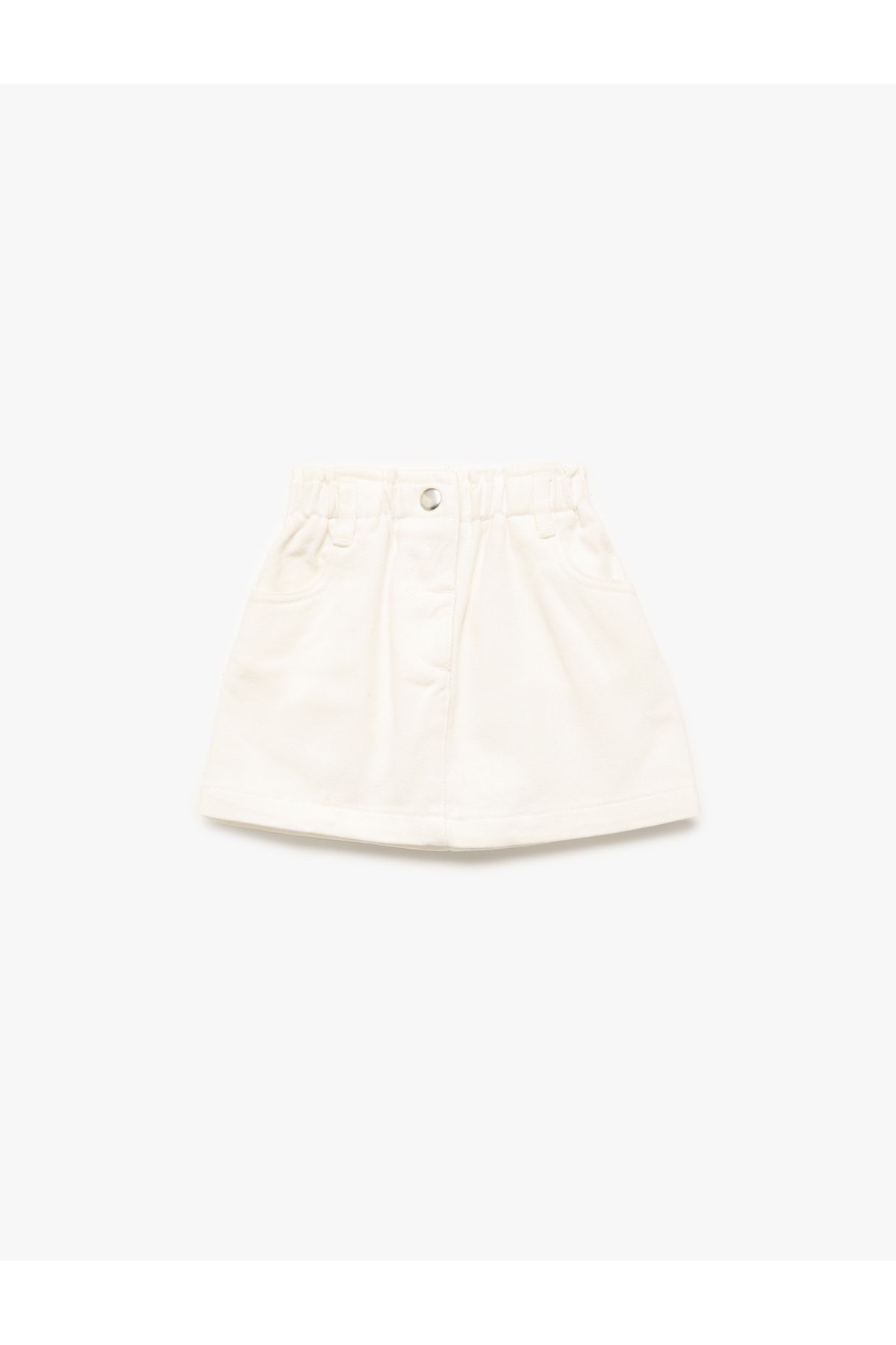 Koton-Mini Skirt with Snap Button Detail, Elastic Waist and Pockets 1