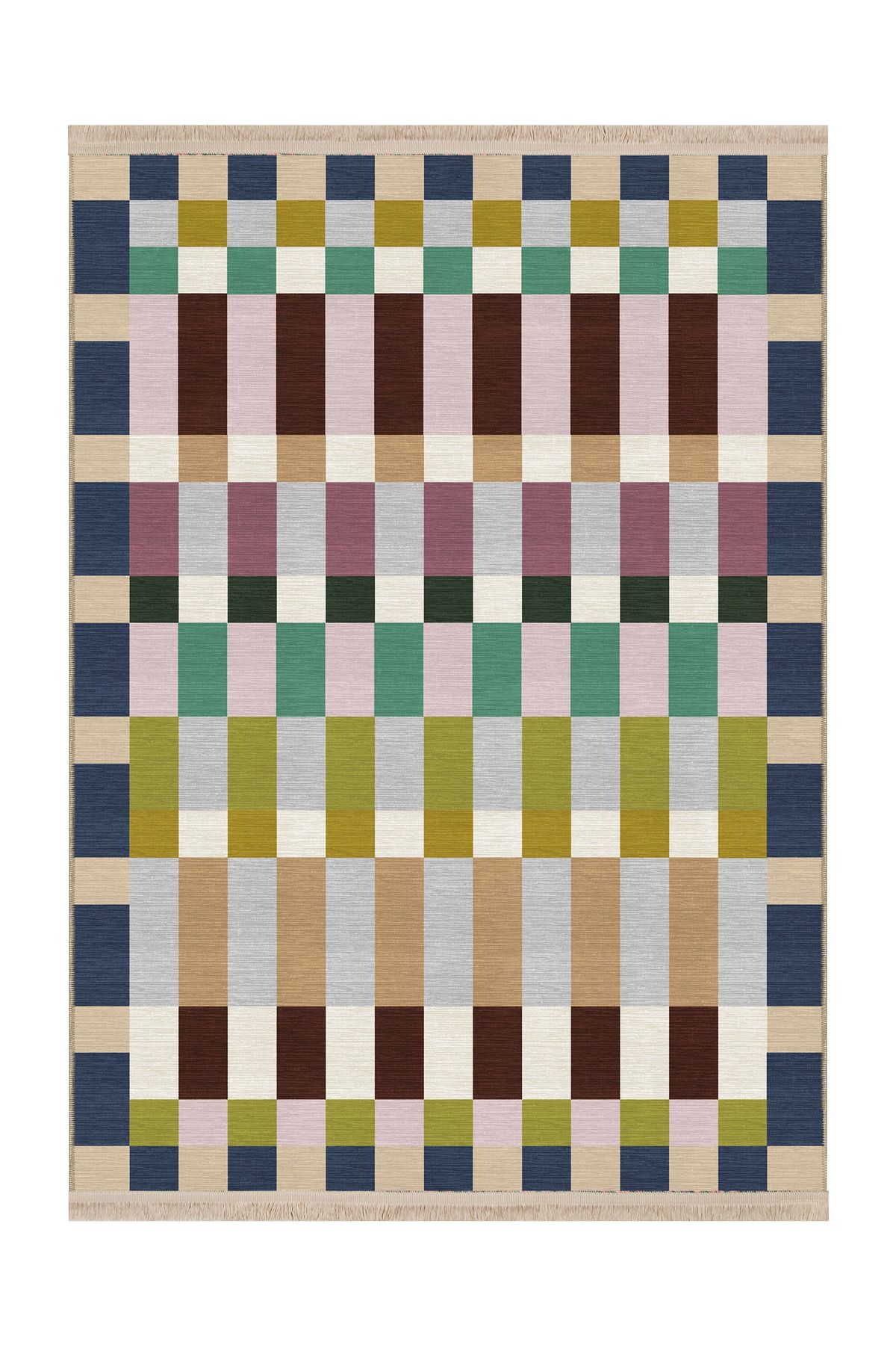 Rugs Modern Halı Mottos Koleksiyonu Çok Renkli Geometrik Detaylı Dokuma Taban Modern Dekoratif Halı mottos02