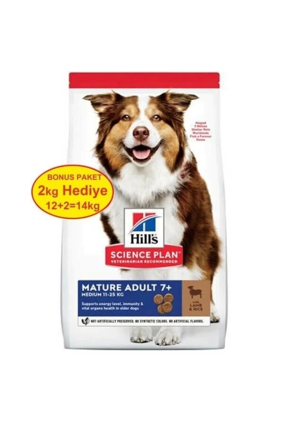 thebestnzm Hills Mature Adult 7+ Orta Irk Kuzu Etli Yaşlı Köpek Maması 12 Kg (+2 Kg Hediyeli)