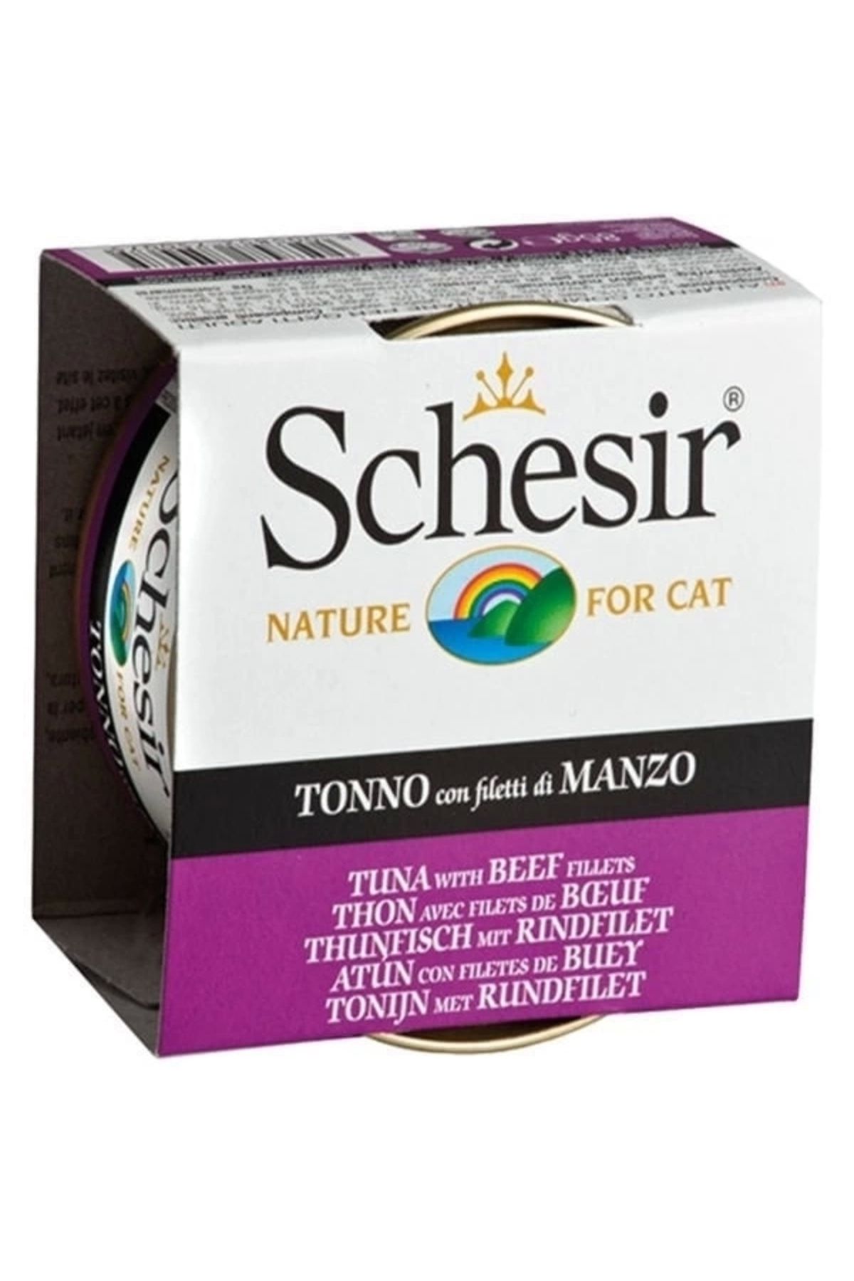 thebestnzm Schesir Ton Balık ve Sığır Etli Jöleli Konserve Kedi Maması 85 Gr