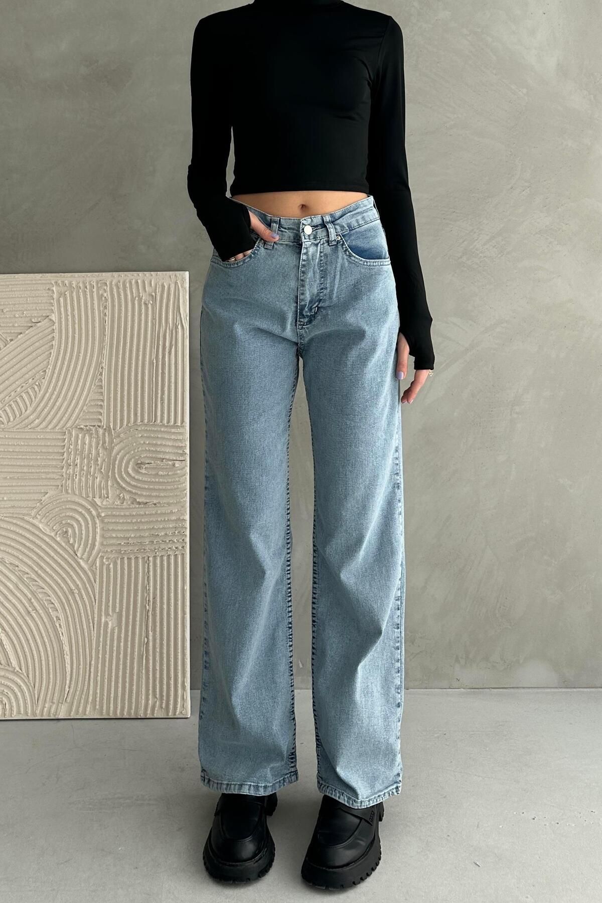 ZAROLİ Normal Bel Geniş Paça Wide Leg Jean - 1755