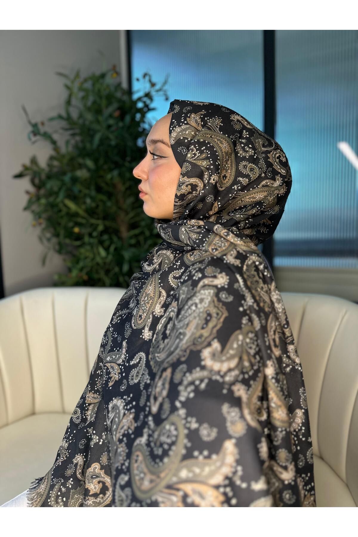 Oxygen Scarfs Etno Noir Naturel Pamuk Şal-202452