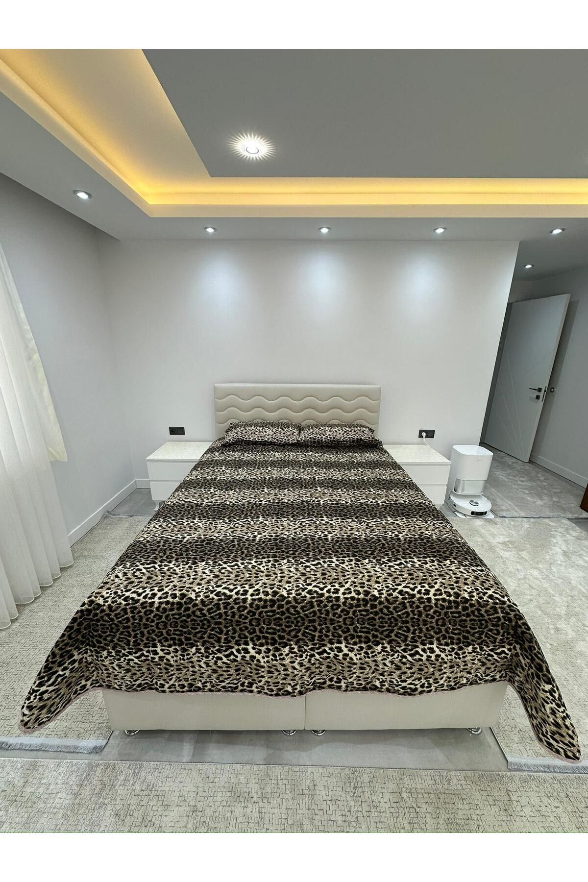 Shopyteks Çift Kişilik Yatak Örtüsü Seti 160x240 | Lastikli Çarşaflı | Çeyiz Seti | Çeyiz Takımı | Leopar