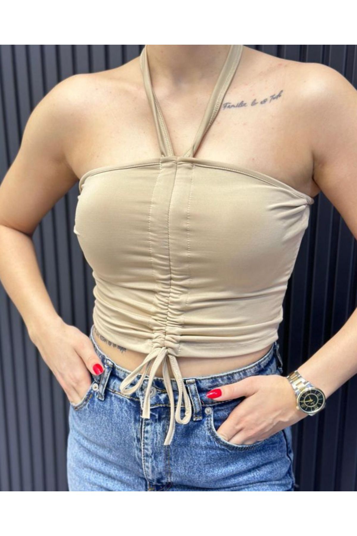 ocke CROP BOYUNDAN GEÇMELİ CROP