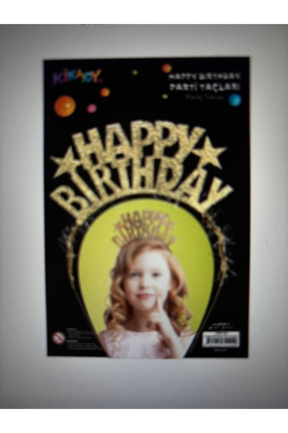 Kika Prenses Doğum Günü Metal Taç -Happy Birthday -