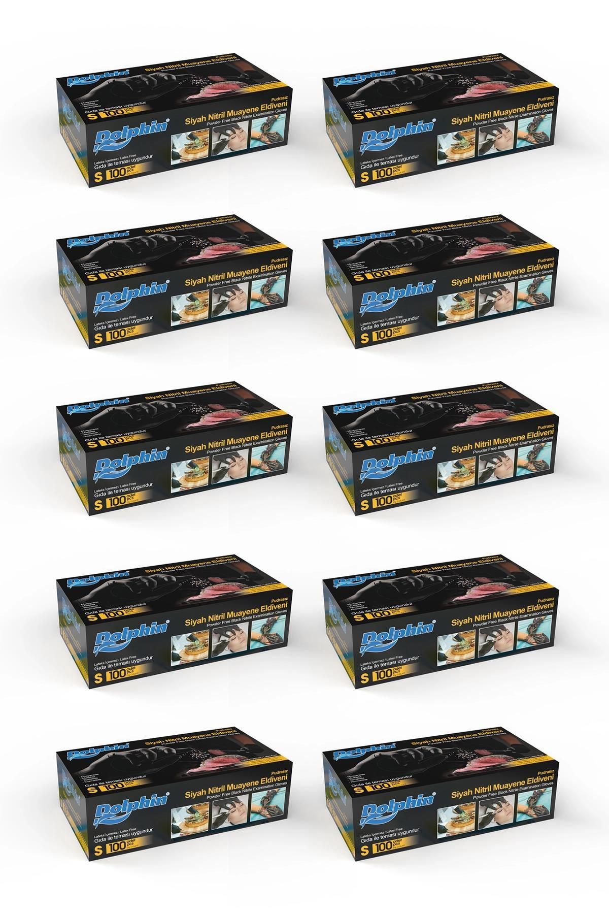alsepeteavm Dolphin Çok Amaçlı Siyah Nitril Eldiven S Beden 100lü Kutu X 10 Paket - Mdr