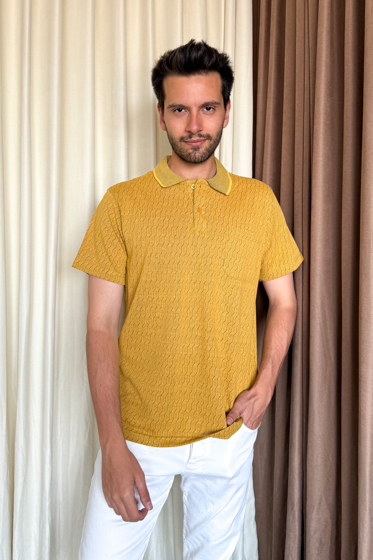 ModaPlaza Erkek Polo Yaka B. Beden Cepli Tshirt