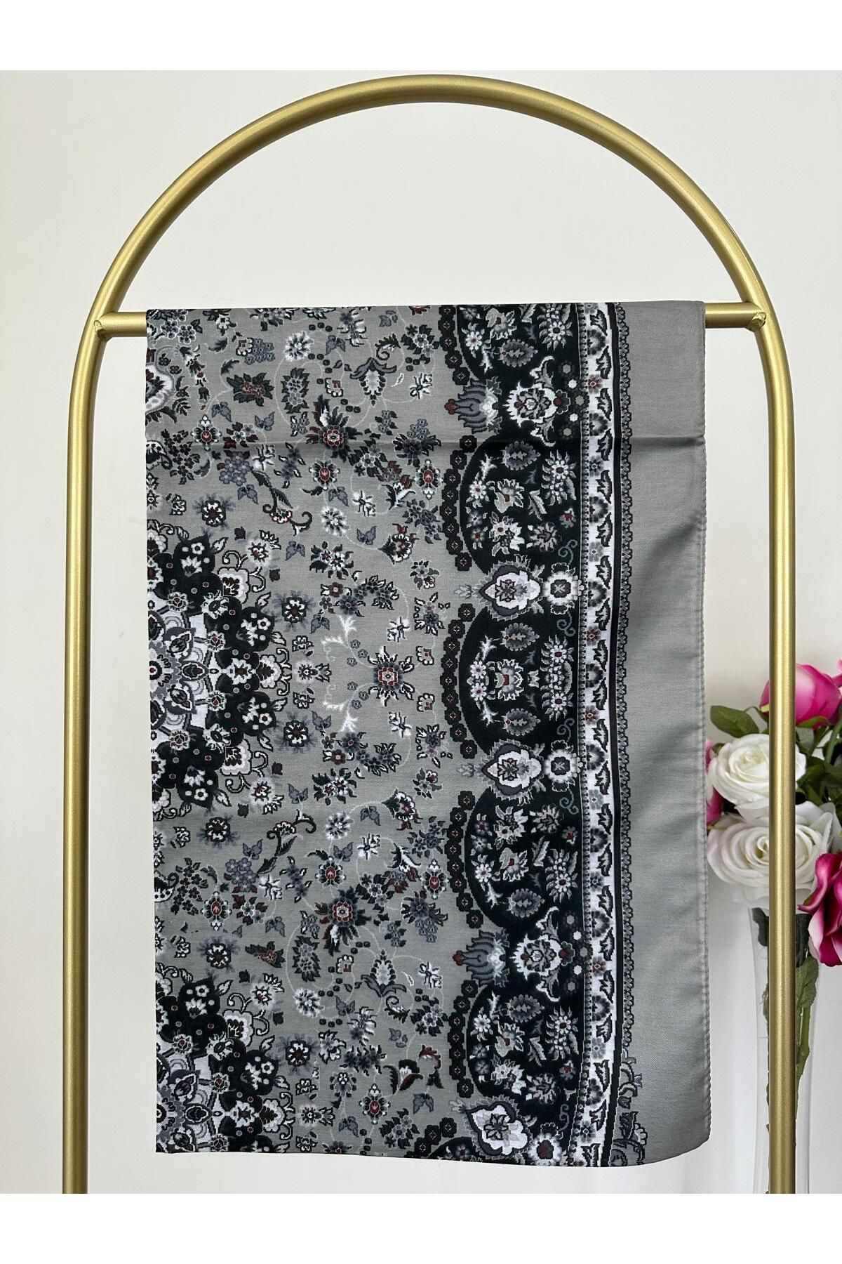 Shawl Passion Retro Desen Pamuk Şal Haki