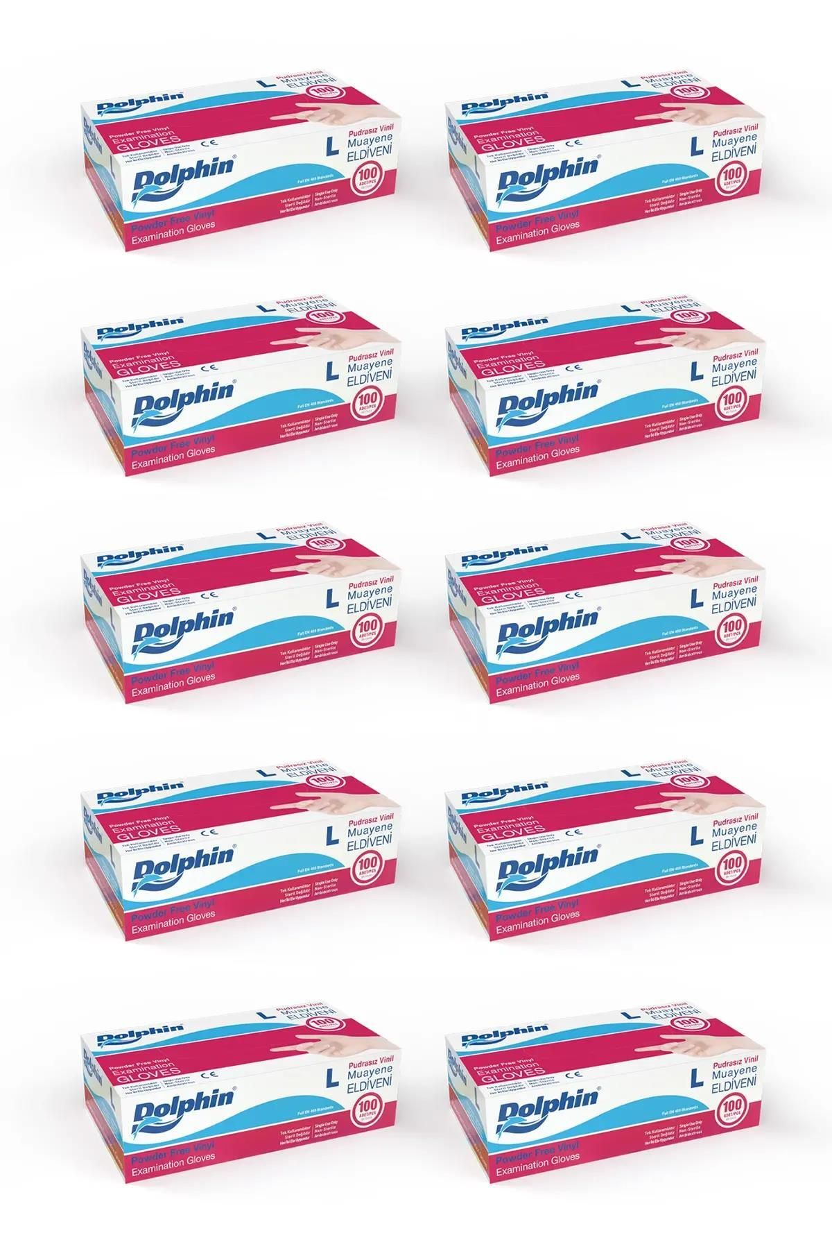supertrend Süpertrend Dolphin Beyaz Vinil Eldiveni Pudrasız L 100 Adet X 10 Paket