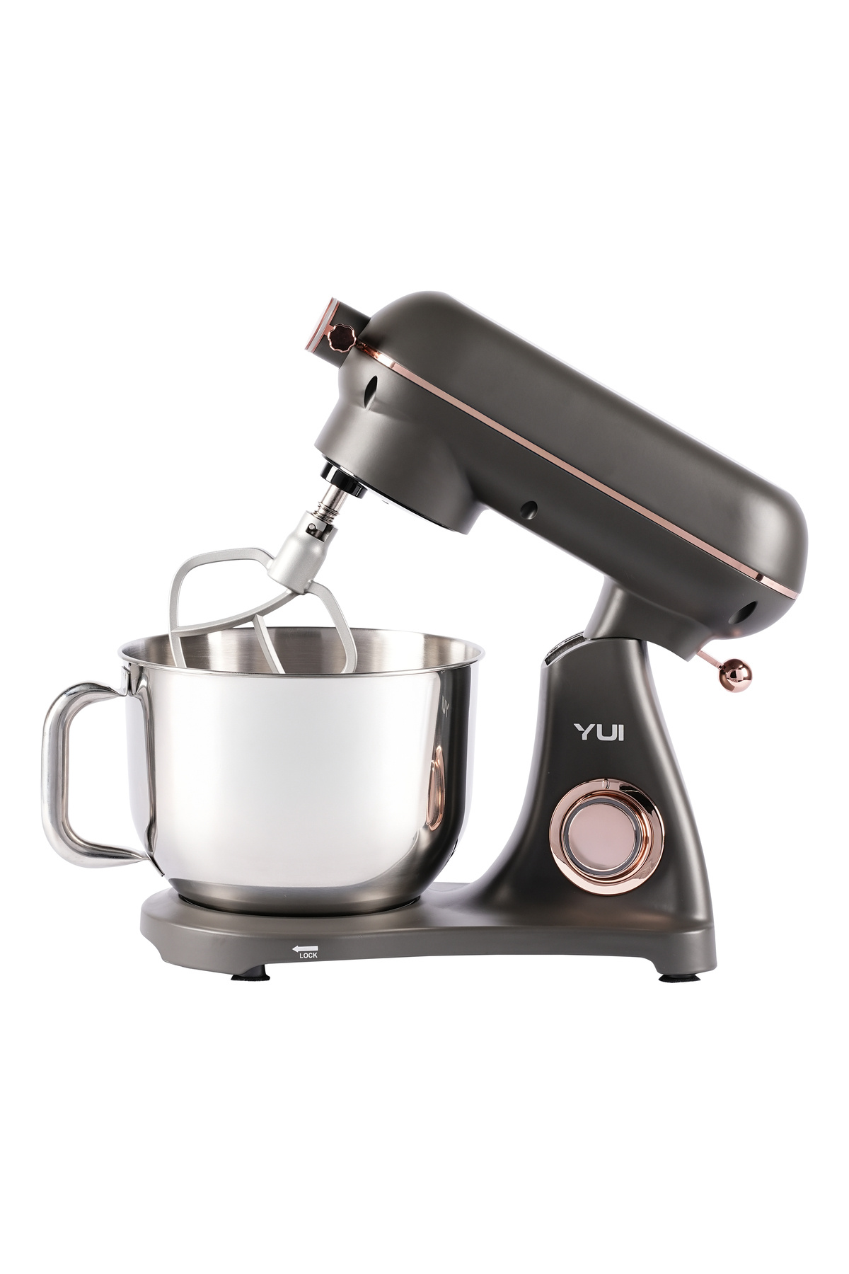 Yui M122 1800 W 6 Litre Alüminyum Döküm Hamur Makinesi Stand Mikser Koyu Gri Rose