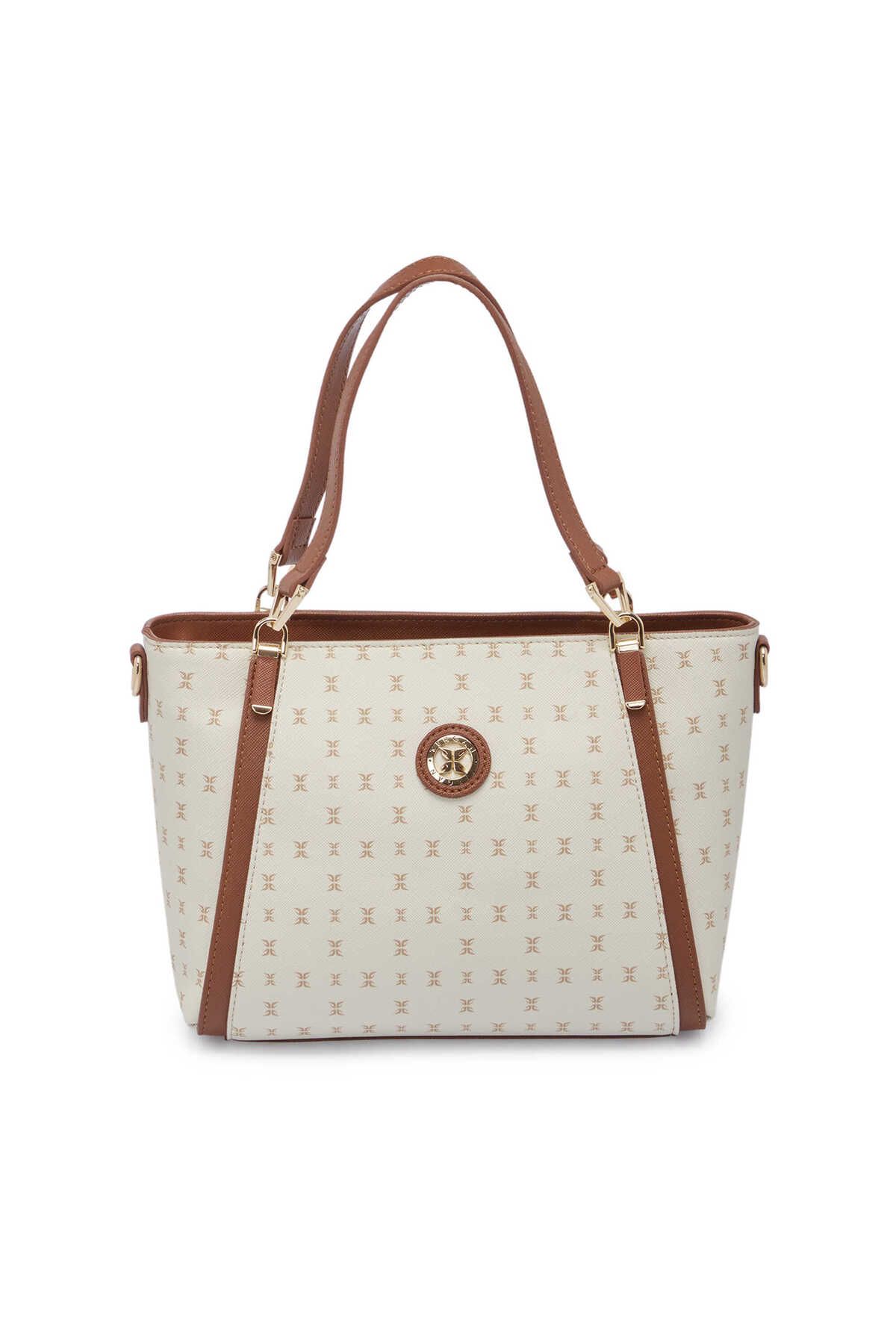 Tergan Bej Print Kadın Omuz Çantası - S25Y1PR09174-T1E
