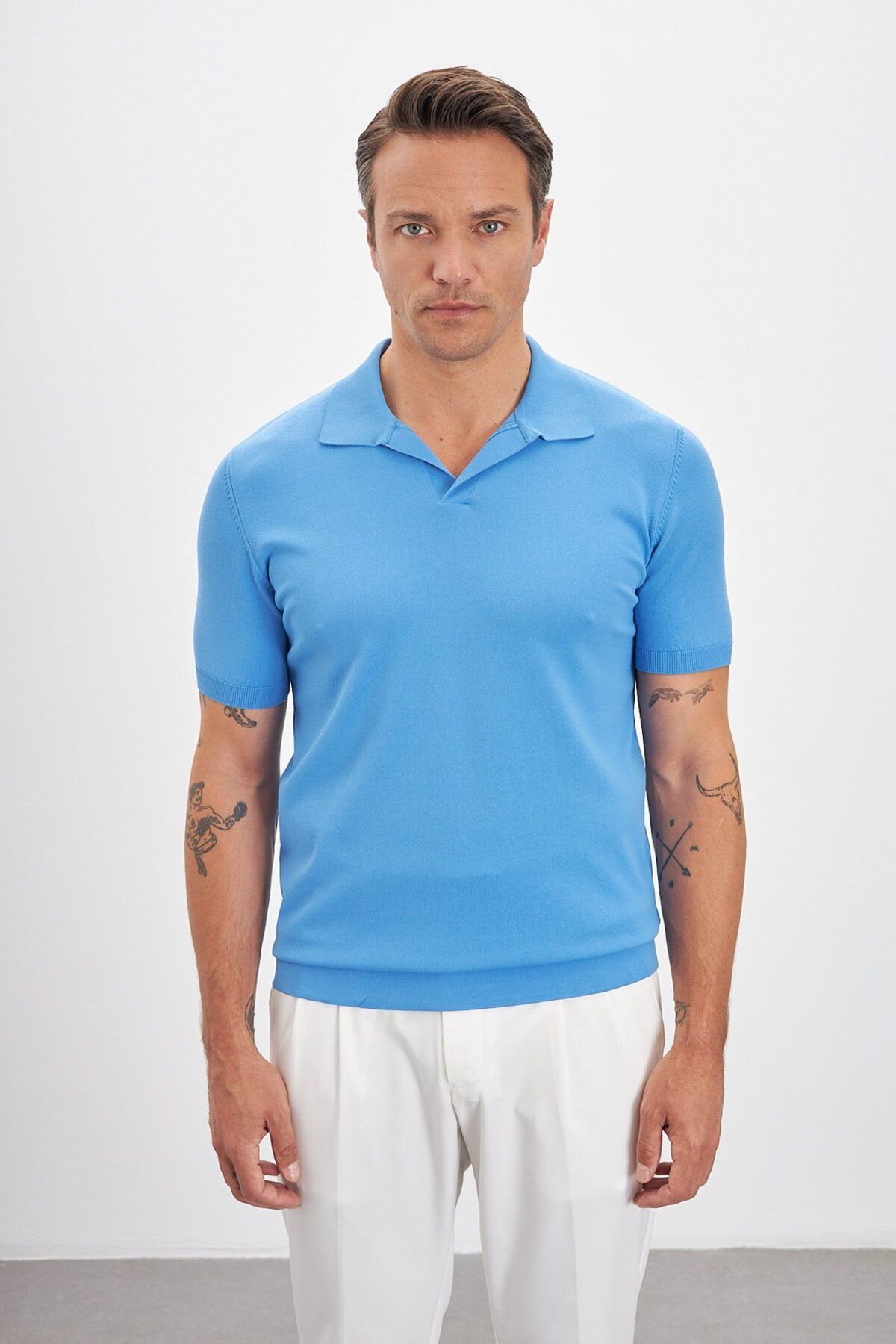 Paşahan Polo Yaka Patlı Triko Erkek T-Shirt