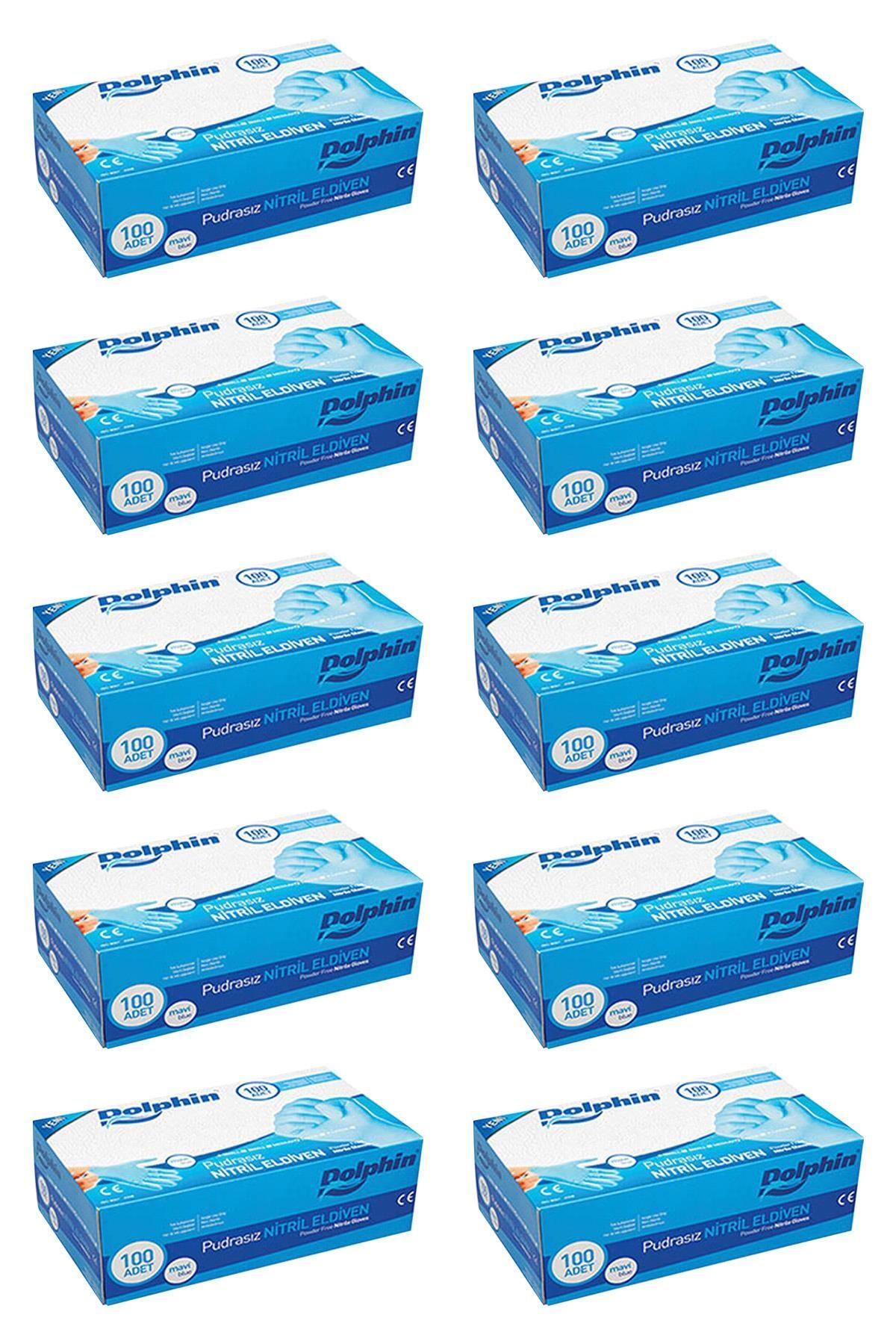 supertrend Süpertrend Dolphin Pudrasız Mavi Nitril Muayene Eldiveni Xl Beden | 10 Paket - Mdr