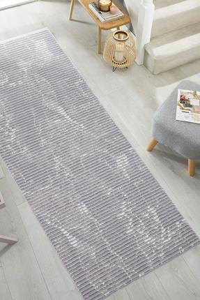 ALPSAN CARPET Marble 3403 Beyaz Gri Desenli Modern Yolluk Halı