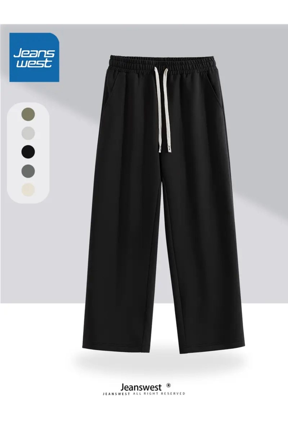NURVES SİYAH UNISEX DÜZ PAÇA EŞOFMAN ALTI