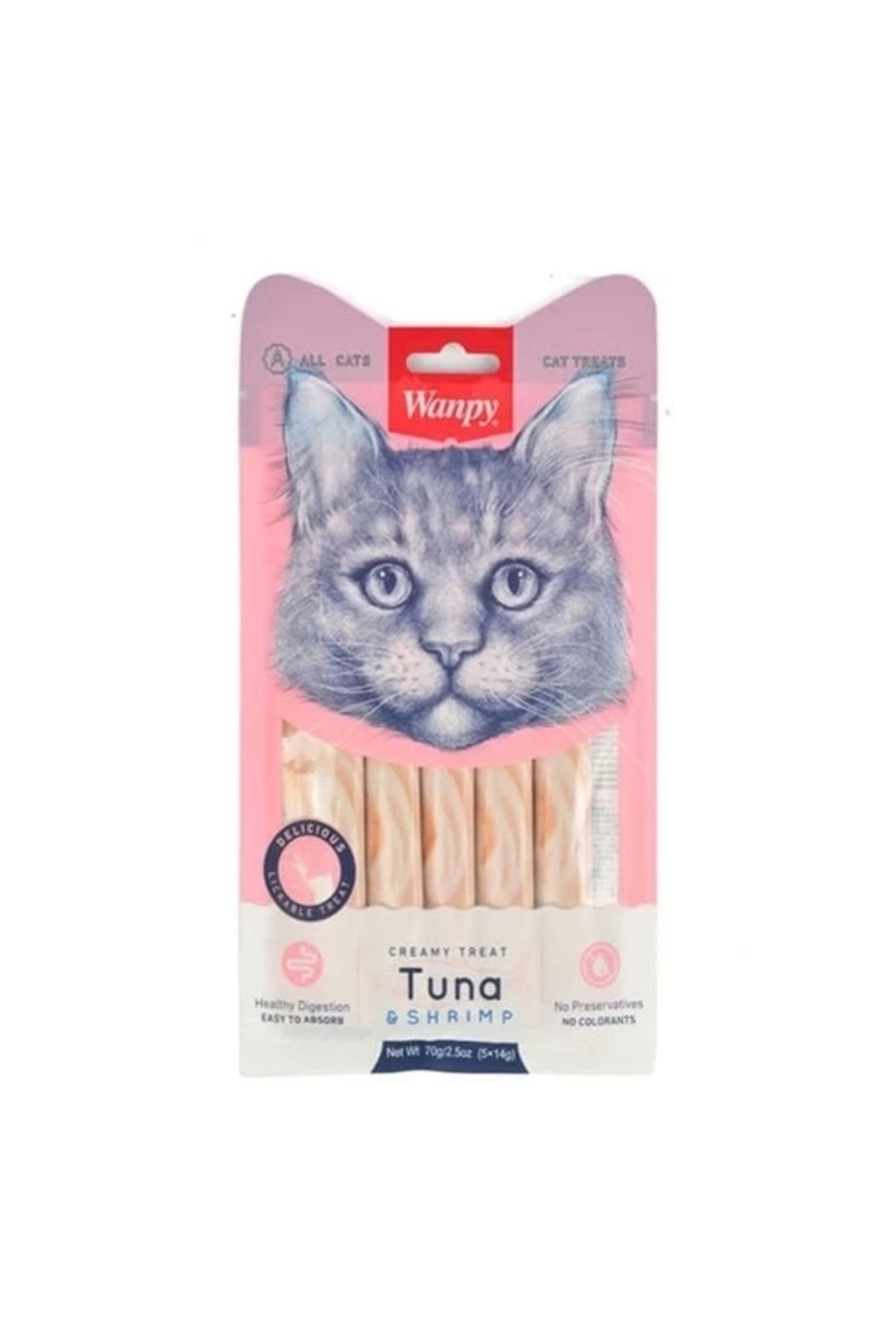 thebestnzm Wanpy Ton Balığı ve Karidesli Sıvı Kedi Ödül Maması 5x14 Gr