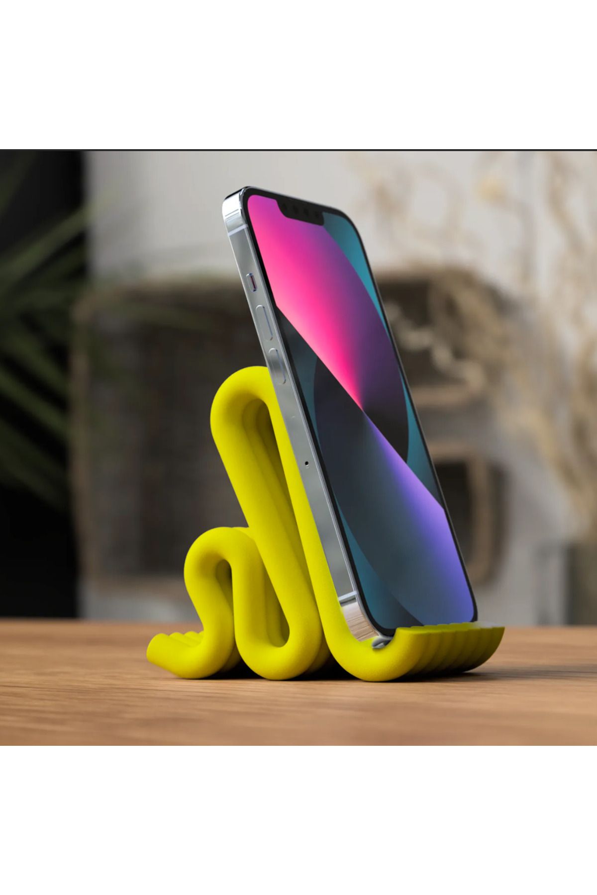 FLEXİ LAB CREATİVE 3D Dalga Tasarımlı Telefon Standı – Estetik Masaüstü Destek – Renk Seçenekli