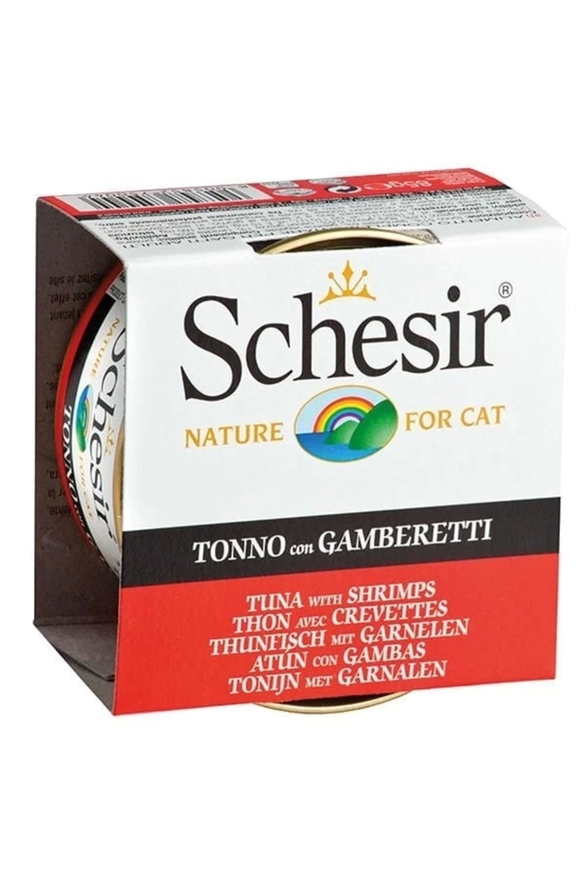 thebestnzm Schesir Ton Balıklı ve Karidesli Jöleli Konserve Kedi Maması 85 Gr