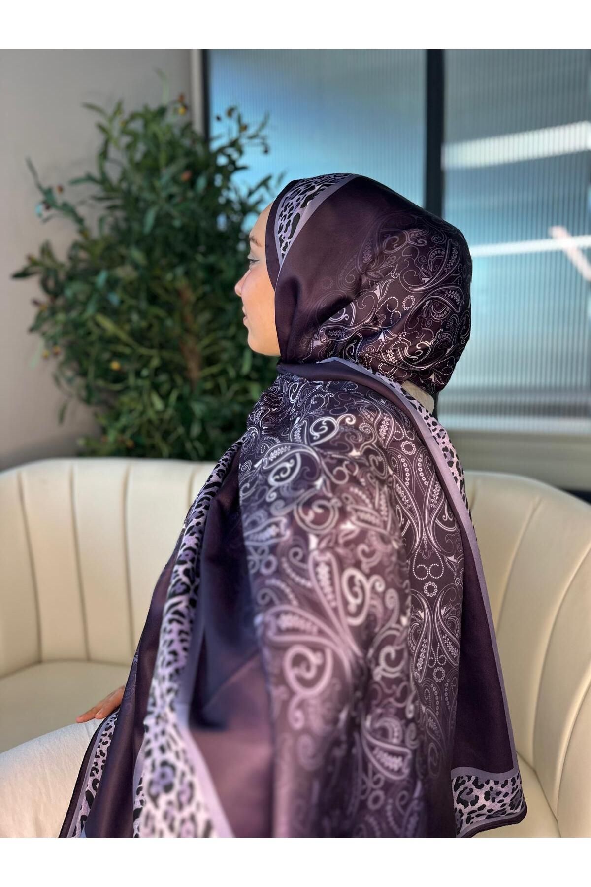 Oxygen Scarfs Leopar Detaylı Pamuk İpek Şal-456654