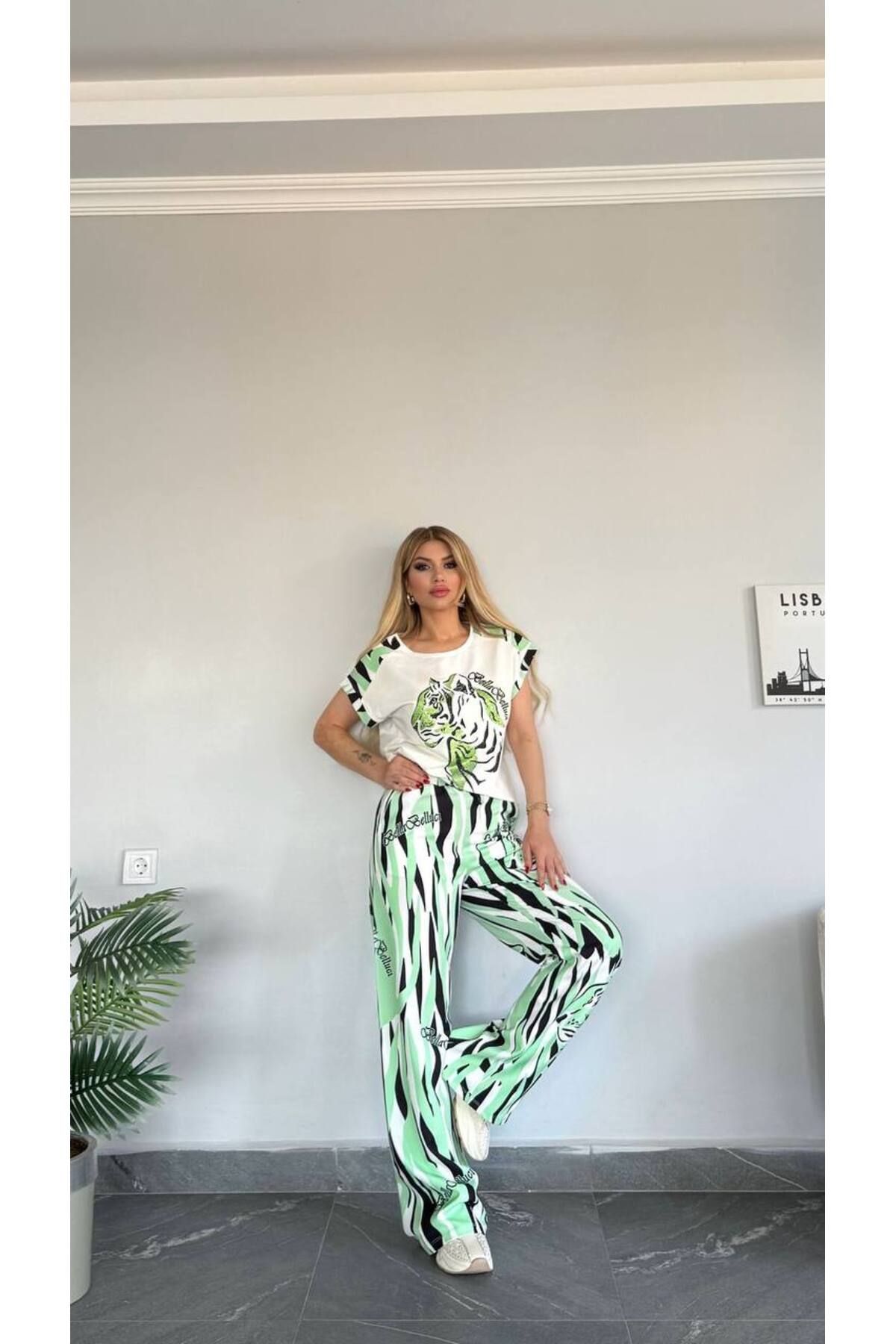 Bella Belluci Dijital baskılı ikili kadın takım