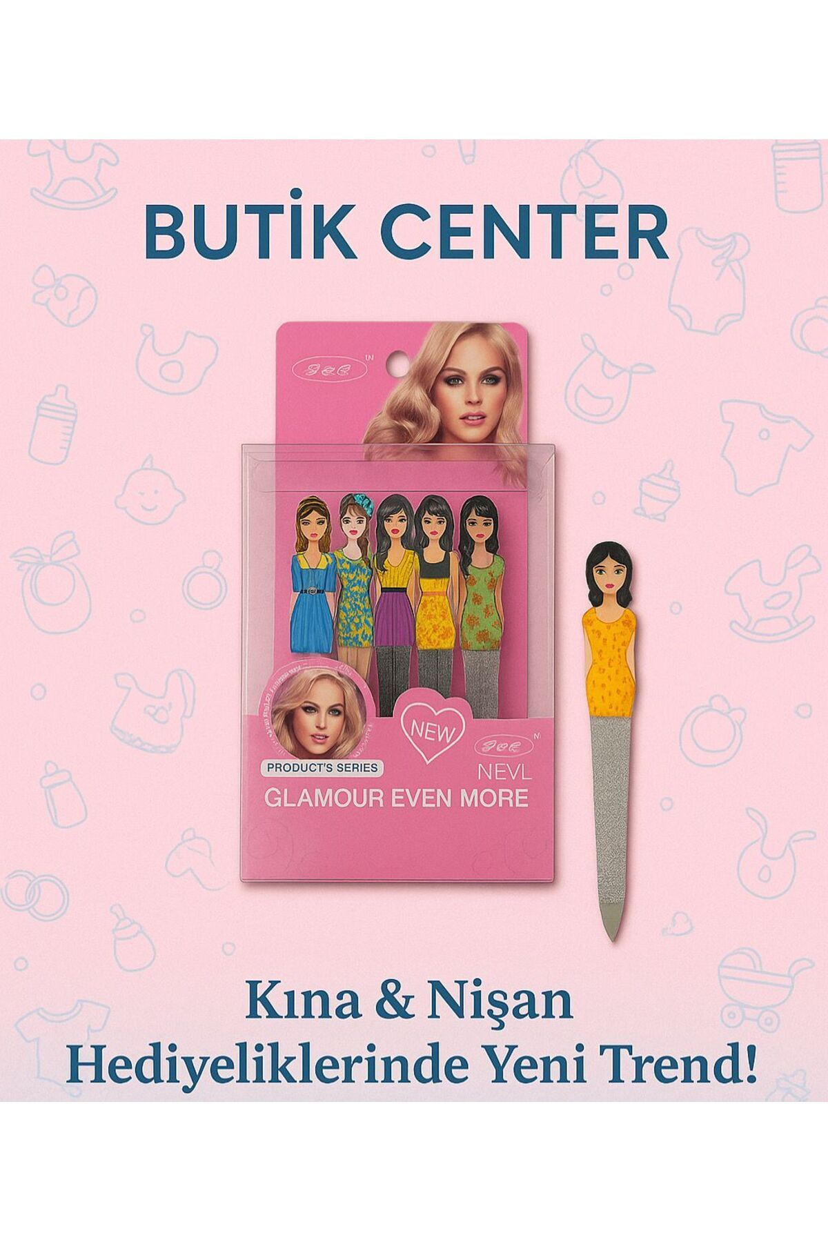 Butik Center BUTİK CENTER KADIN FİGÜRLÜ SÜS TIRNAK TÖRPÜSÜ 12 ADET KINA DÜĞÜN NİŞAN HEDİYELİK