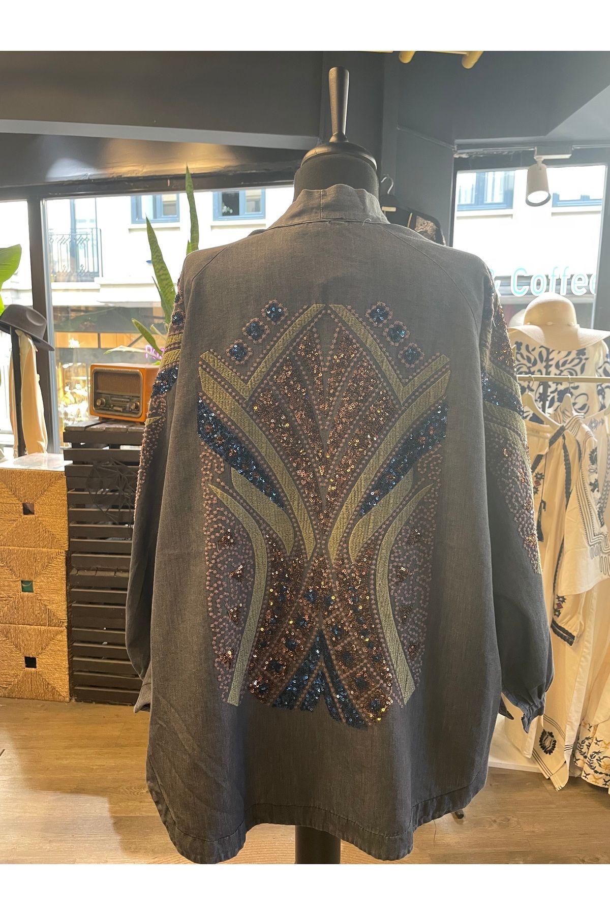 Dadali Taşlı Kot Kimono