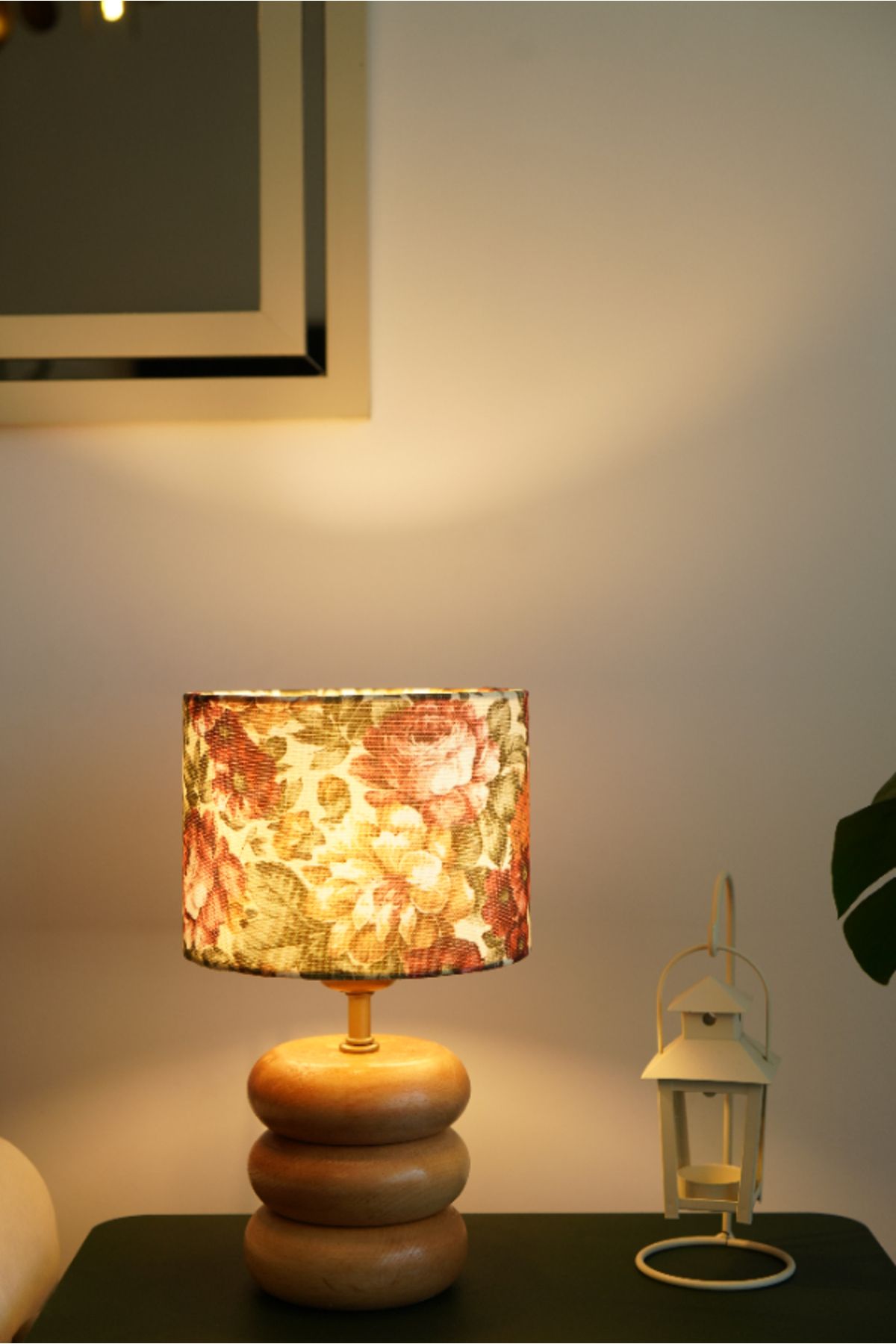 retro home design Üç Kat Silindir Çiçek Bahçesi Baskı Model Silindir Kumaş Şapka Abajur Salon Yatak Odası