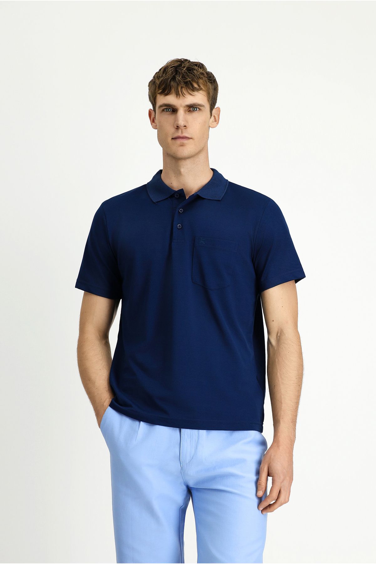 POLO CLUB Regular Fit Pamuklu Düz Polo Yaka Tişört