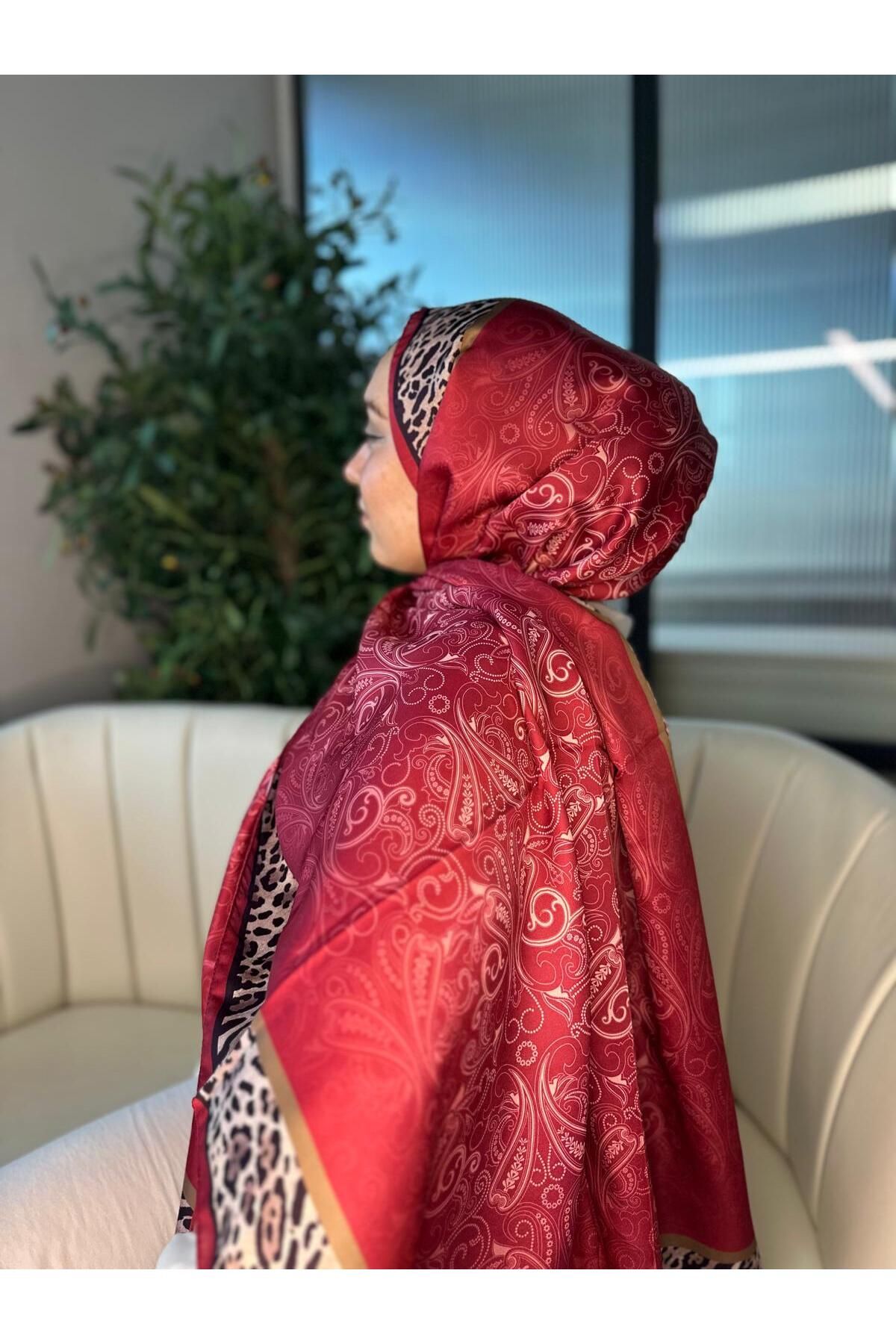 Oxygen Scarfs Leopar Detaylı Pamuk İpek Şal-456654