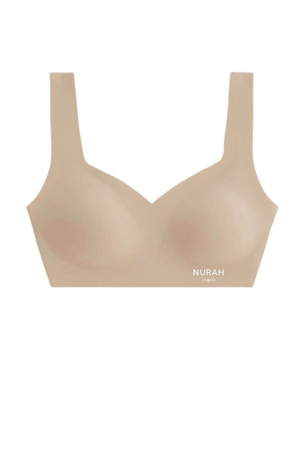 nura NURAH Lazer Kesim Push Up Çıkarılabilir Pedli Görünmez Seamless Yarım Atlet Hayalet Sütyen