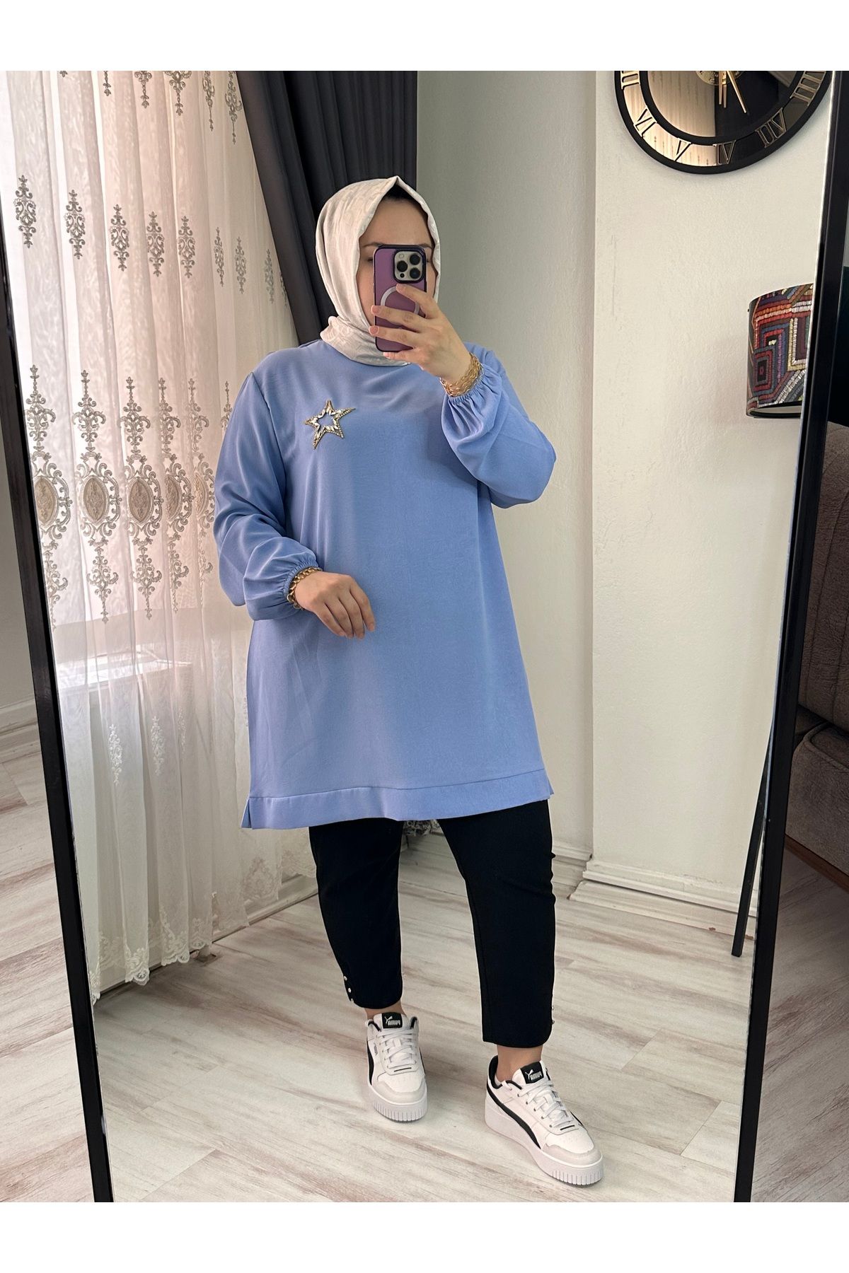 KADO SOFF YILDIZ DETAYLI KISA TUNİK