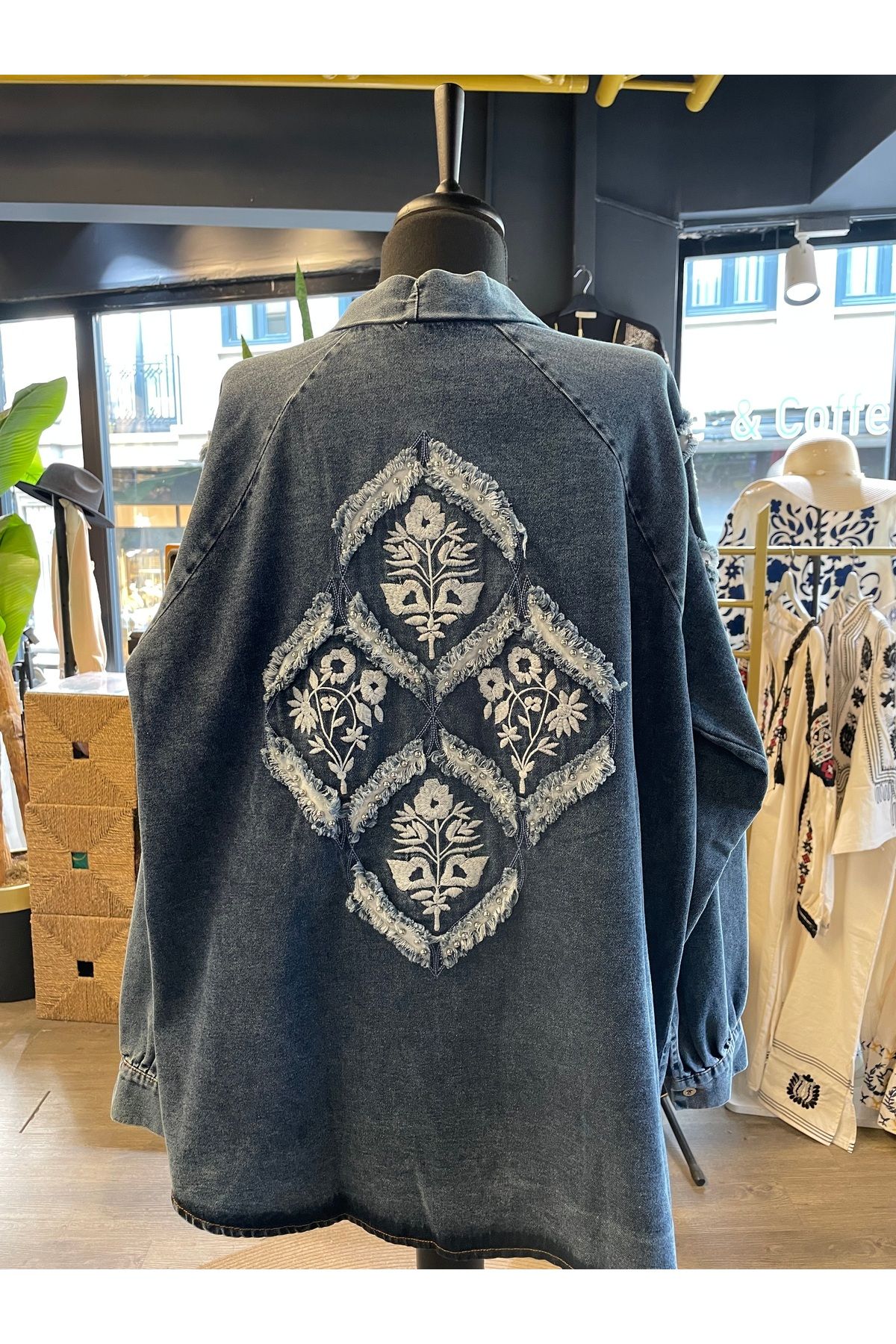 Dadali Desenli Boncuklu Kot Kimono