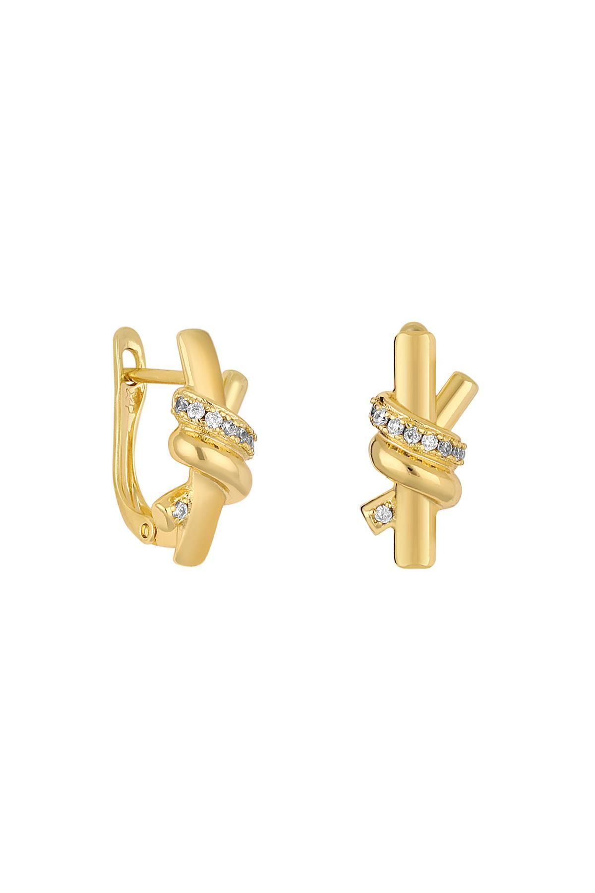 cacharel classic 14K Altın Kaplama Çelik Küpe