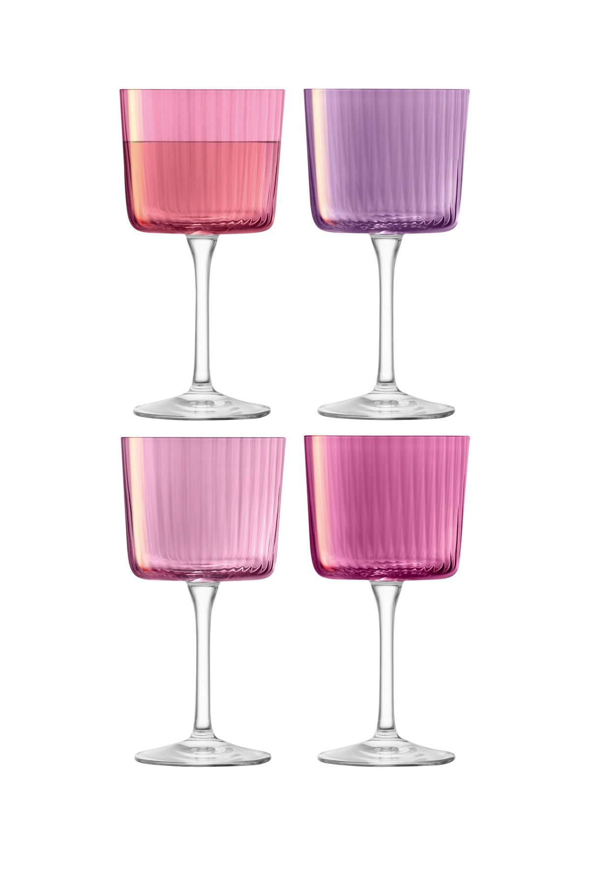 LSA Gems Jade 4’lü Bardak Seti El Yapımı Fluted Desenli 400 ml