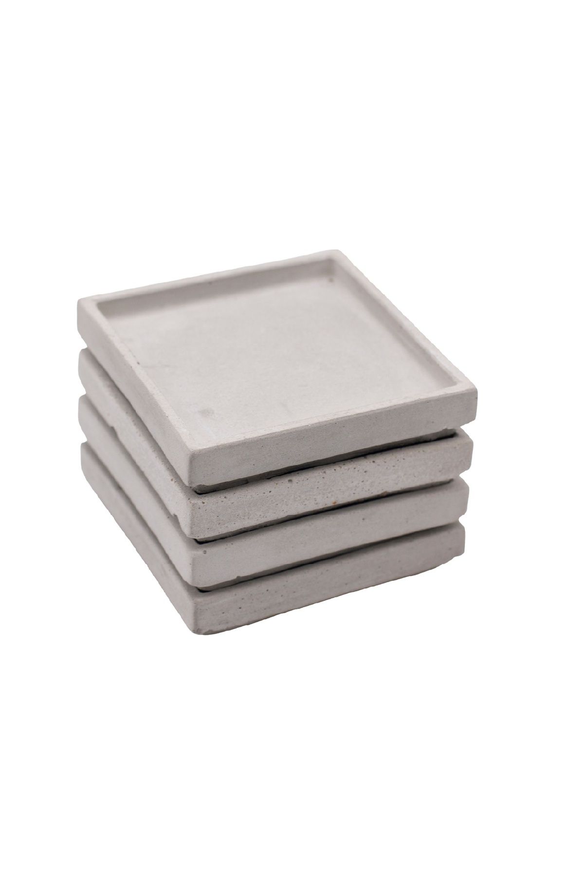 Ovebu Kare Beton Bardak Altlığı 4&#39;lü Set