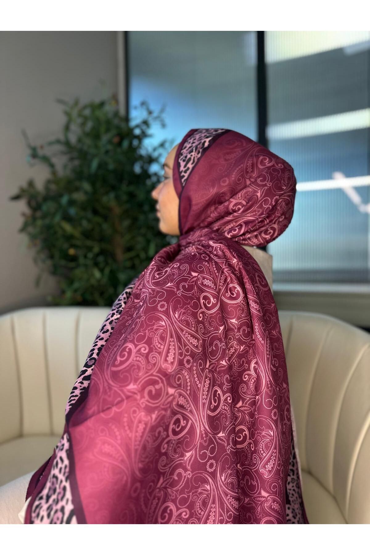 Oxygen Scarfs Leopar Detaylı Pamuk İpek Şal-456654