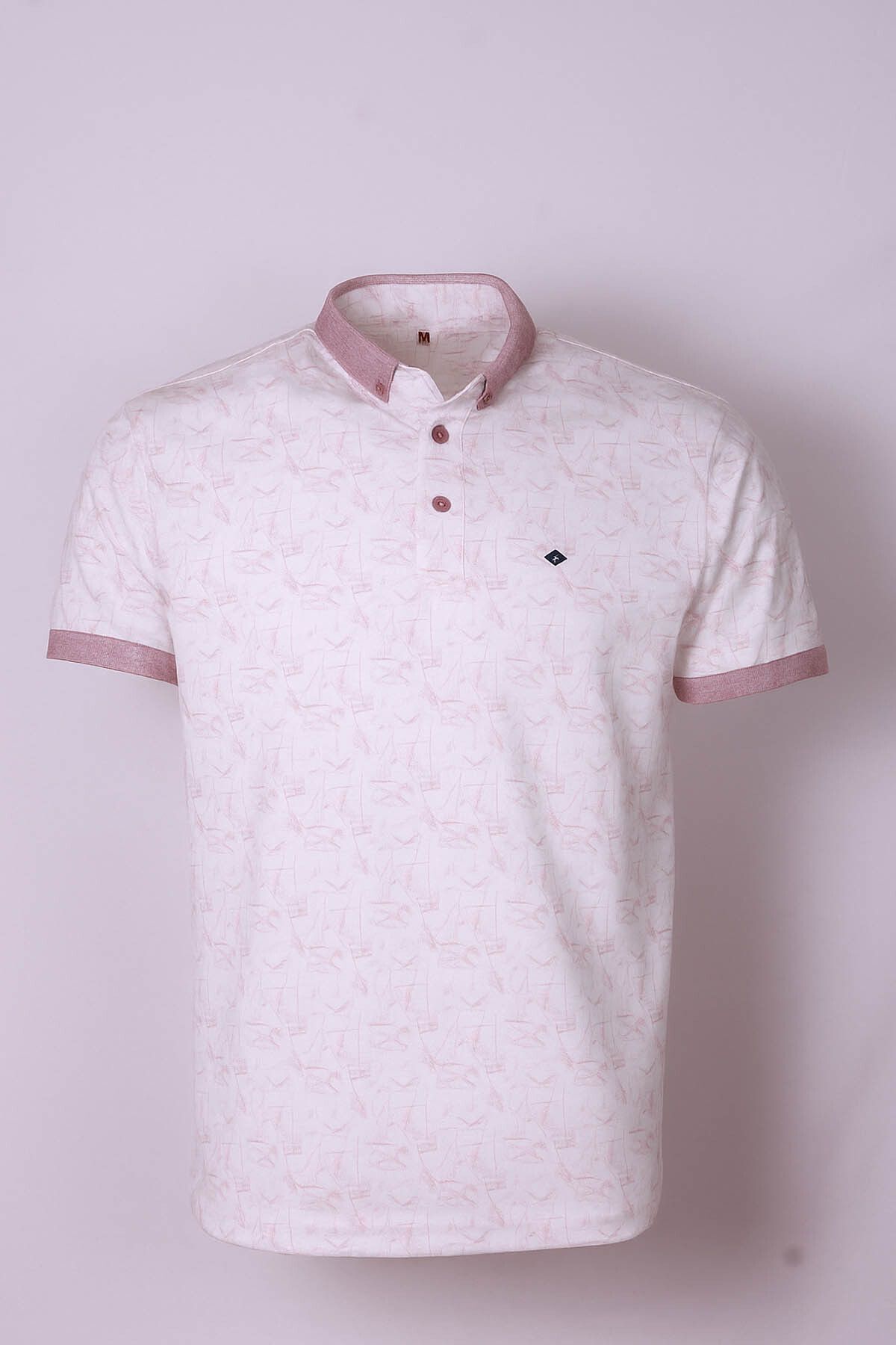 trender Pembe Erkek Polo Yaka T-shirt 204-7109