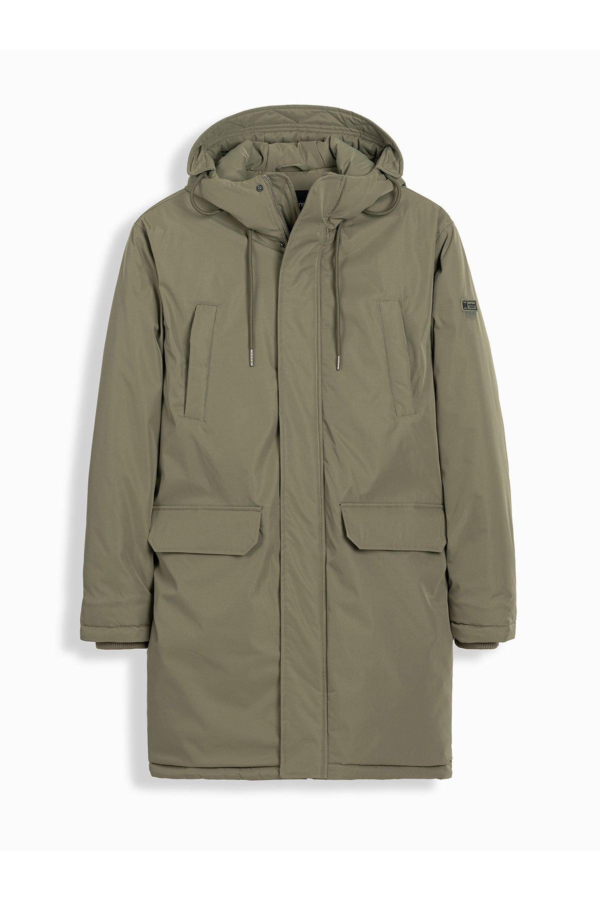 OMBRE-Klassische lange Herrenparkajacke - oliv V3 OM-JALJ-0166 L 3