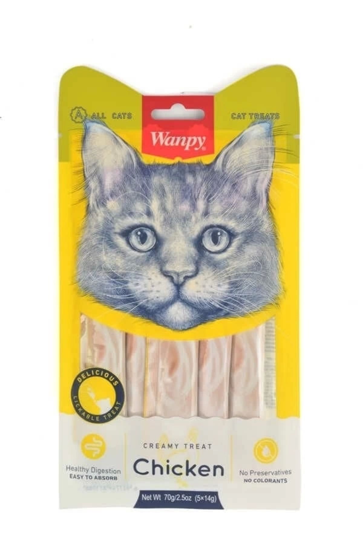 thebestnzm Wanpy Tavuklu Sıvı Kedi Ödül Maması 5x14 Gr