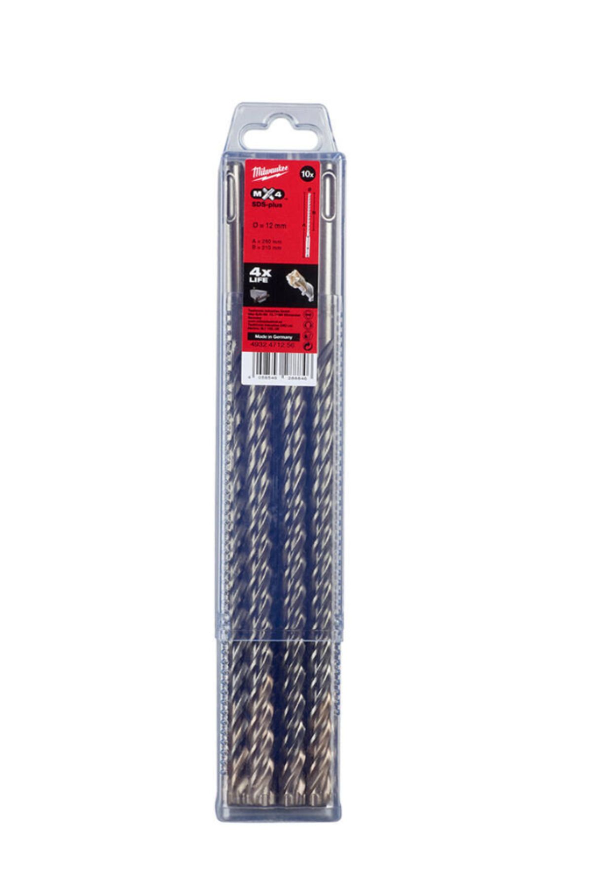 Milwaukee SDS-PLUS 12X260 ELMAS MATKAP UCU MX4 10'LU milwaukee