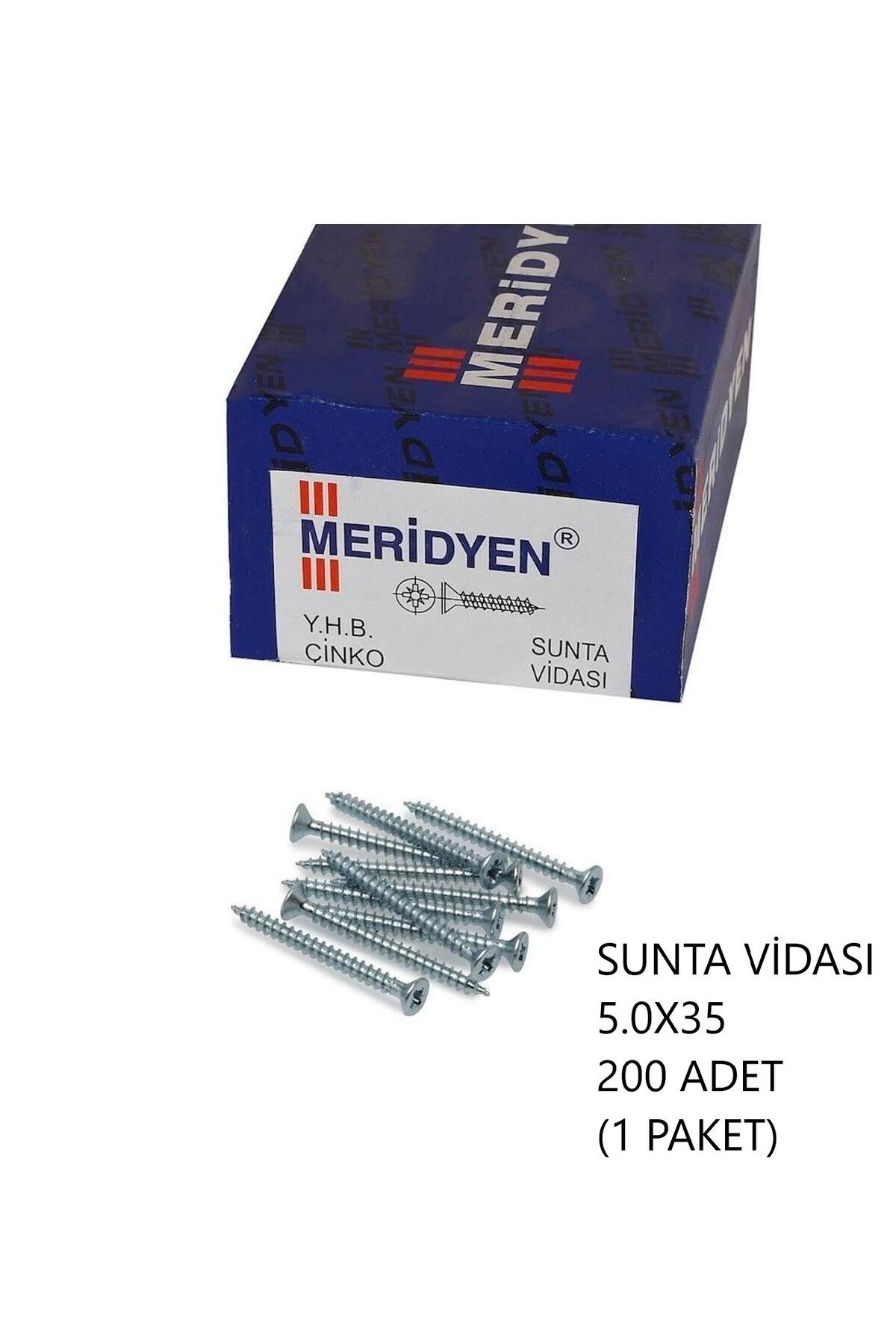 Meridyen SUNTA VİDASI 5.0X35 MM 200 ADET (1 PAKET)