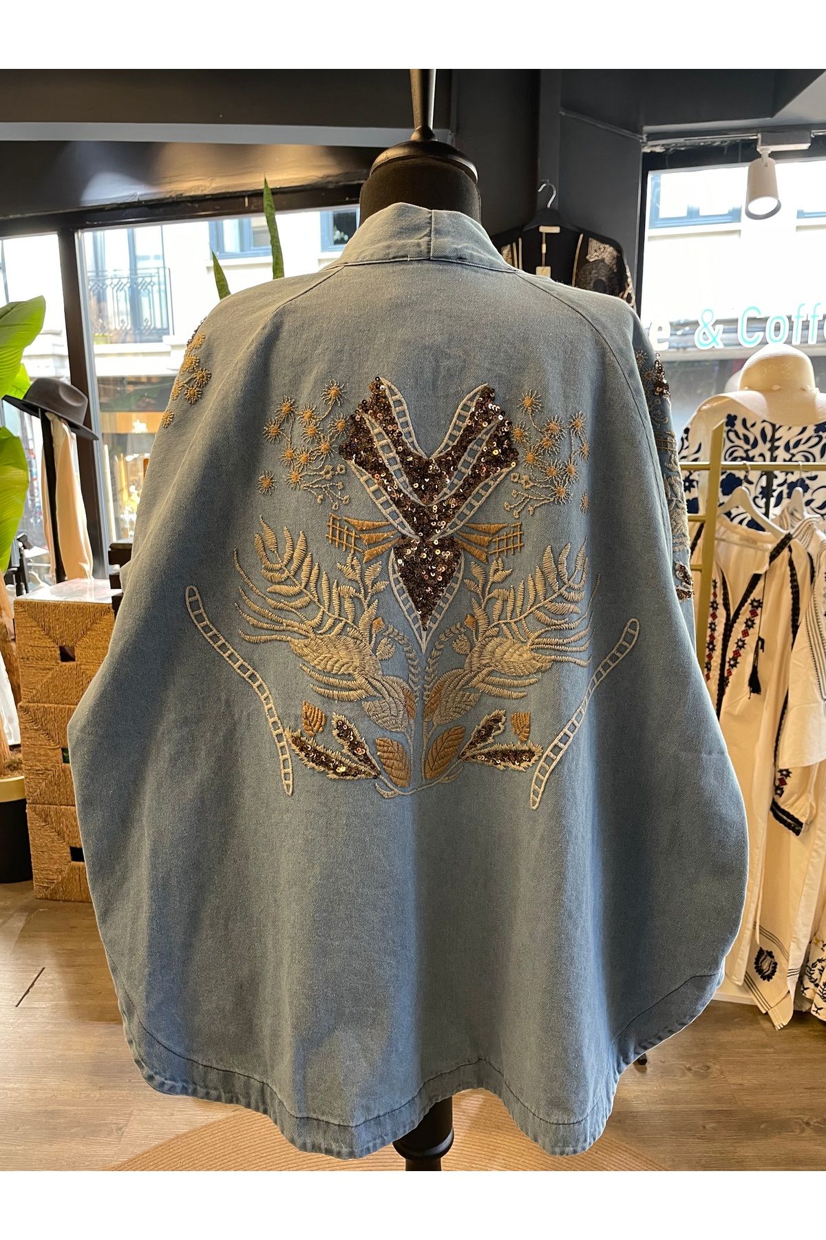Dadali Taşlı Kot Kimono