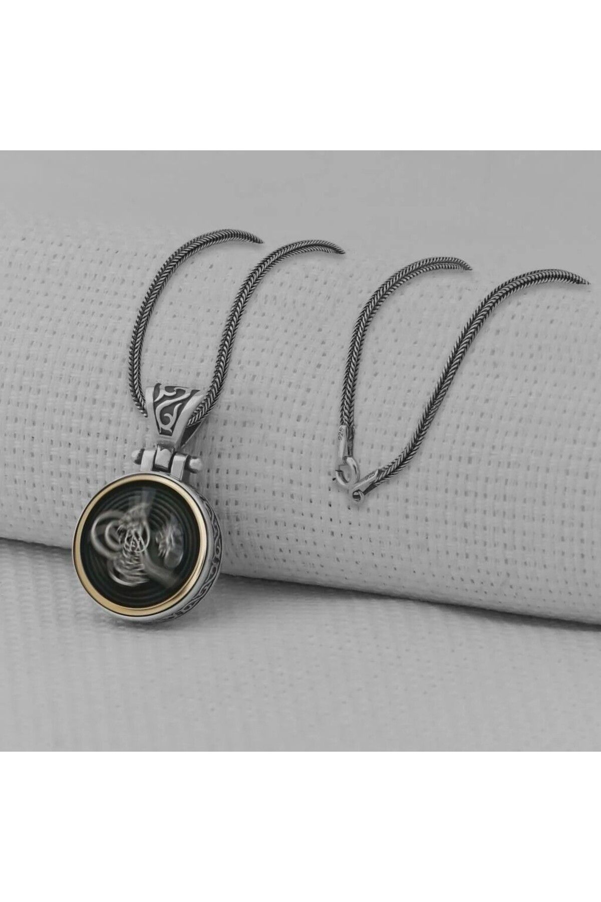 shop Osmanlı Tuğrası Ortası Dönen 925 Ayar Gümüş Erkek Kolye